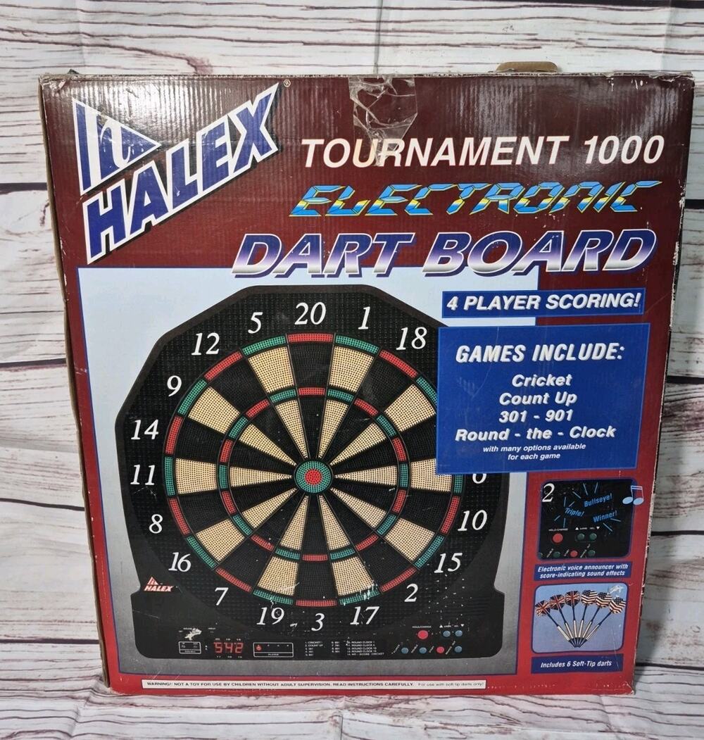 Halex Tournament 1000 Electronic Dart Board With Darts, 4 Player Scoring
